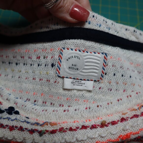 Anthropologie Postmark Sweater Womens M Quiet Luxury Eclectic Vintage-Inspired - Picture 3 of 11